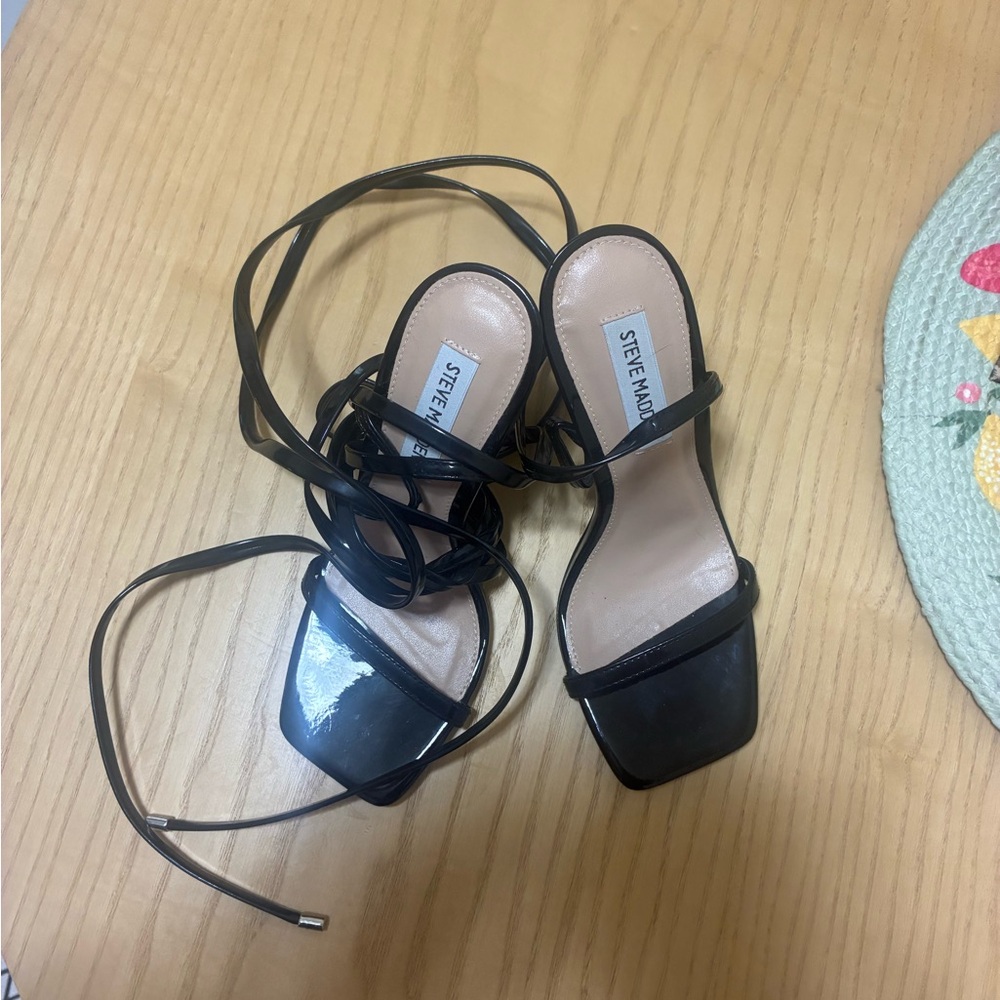 Steve Madden Black Strappy Heels